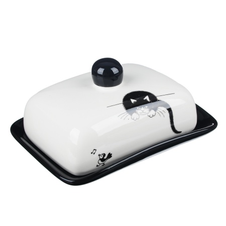 MILLIMI Черный кот Масленка 17x12x8см, керамика 820-702