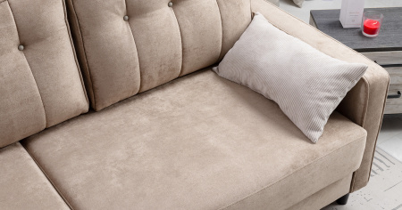 Диван - кровать Арно (Арт. ТД 565 Лаки 04 (песочный), Лаки 04 (песочный), Vertical 910 (молочно-сер