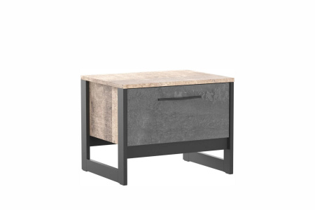 HUGO тумба прикроватная ТИП-2 Дуб Гранж/Железный камень 