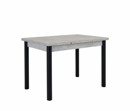 Стол Милан-1 EVO 70*110 (+30+30) (ноги черный) (Светлый цемент)
