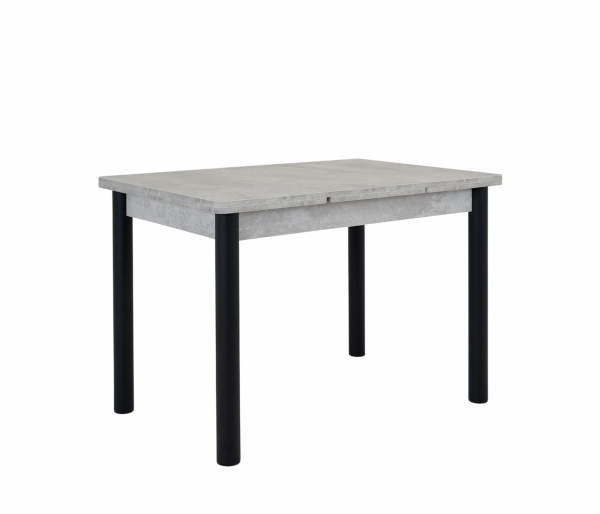 Стол Милан-1 EVO 70*110 (+30+30) (ноги черный) (Светлый цемент)