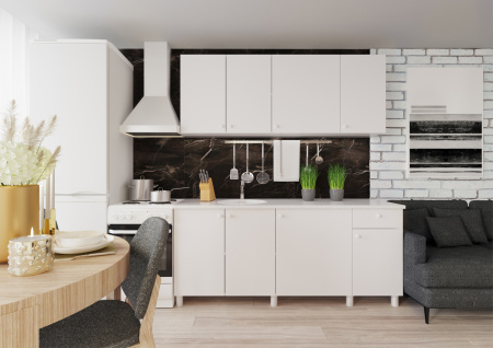 Кухня "POINT 180" (белый) (корпус белый + фасад белый)