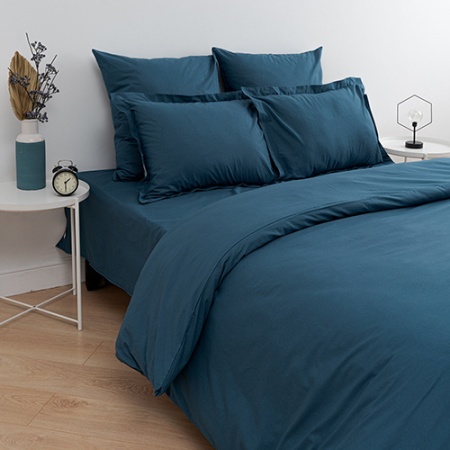 Простыня "Цвет Эмоций" 150х217, поплин, 100% хлопок (Голубая сталь)