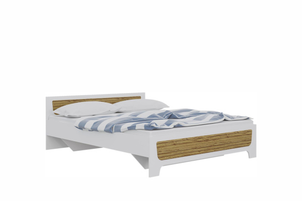 Кровать "Милана" (белый/Сосна Гранд)
