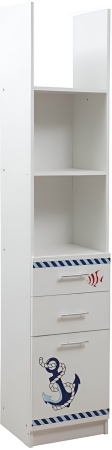 Шкаф комбинированный Лего-6 (Кораблик) (белый)