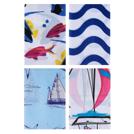 VETTA Шторка для ванной, полиэстер, 180x180см, "Паруса", 4 дизайна 461-521