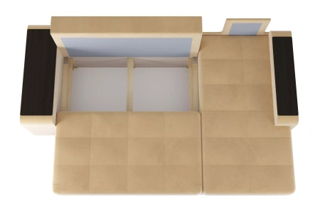 Диван-кровать угловой Дубай 2т 1пф(1пф-2т) СК (Луна 05 беж)