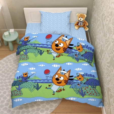 КПБ Василек Тинейджер 203/150 бязь наб 70х70 Три кота 5688