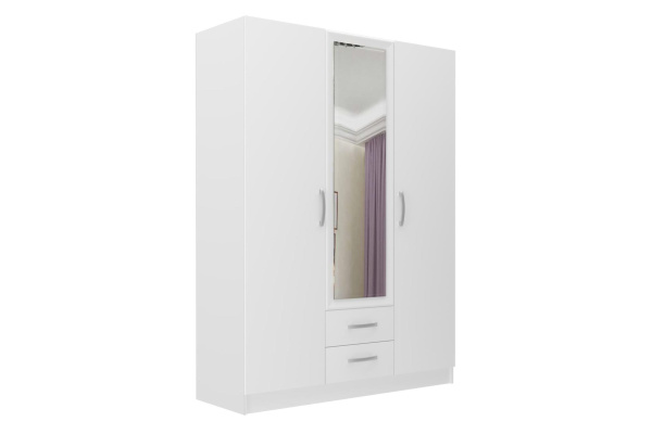 С5.14Z Шкаф 3-х дверный с зеркалом 1510х1995х540(белый, белый, Лотос 128)