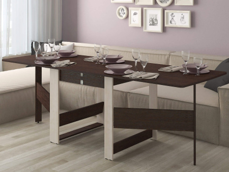 Колибри-12.2 Венге/Дуб Кобург Стол-книжка 290(1710)(2310)*800*750