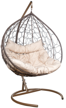 Подвесное кресло LESET БАЛИ (каркас Коричневый  подушка Бежевая)