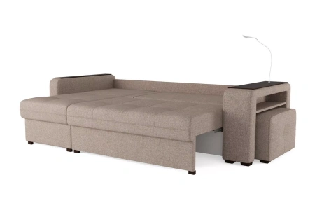 Диван-кровать угловой "SMART" Б3-1Пф-2Т-Б4 СК (Sherlock 932)