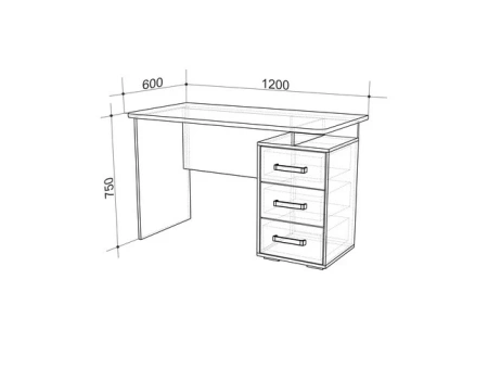 Стол компьютерный 1200 "Лайт-2" (дуб сонома/белый)