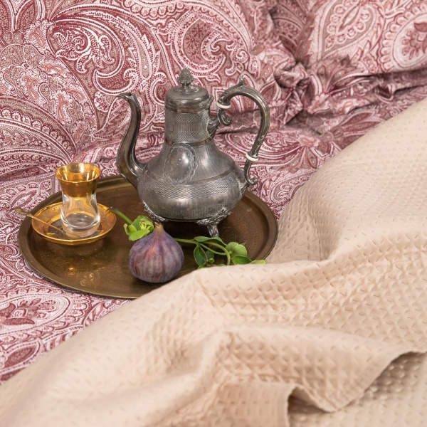 PROVANCE Покрывало бархатное однотонное 220х240см, 100% полиэстер, бежевый MP 486-118