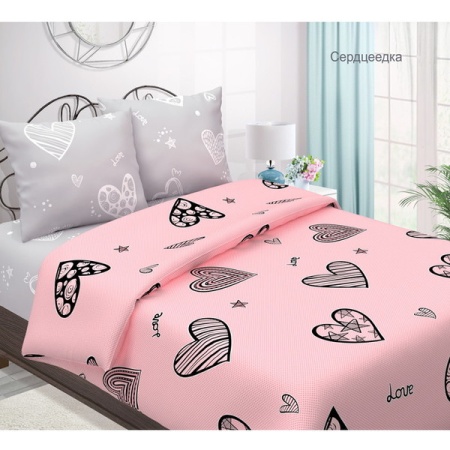Комплект постельного белья 1,5 спальный "Традиция" БЯЗЬ, 100%-хлопок (Сердцеедка ВБ)