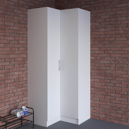 8.18 Шкаф для одежды угловой 960х2380х960 Белый глянец(белый, белый глянец, Лотос 128)