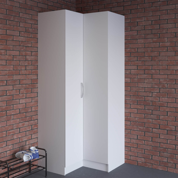 8.18 Шкаф для одежды угловой 960х2380х960 Белый глянец(белый, белый глянец, Лотос 128)