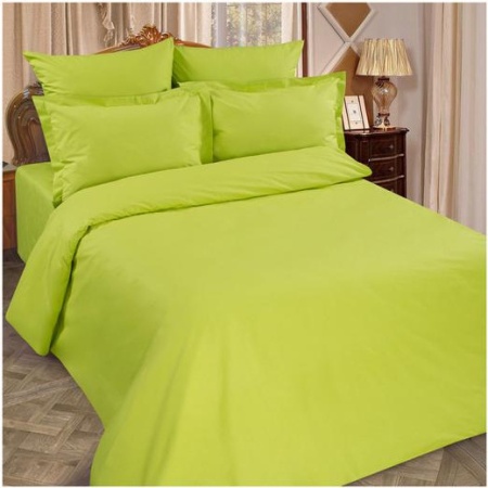 Простыня на резинке "Цвет Эмоций" 90х200х20, поплин, 100% хлопок (Лайм)