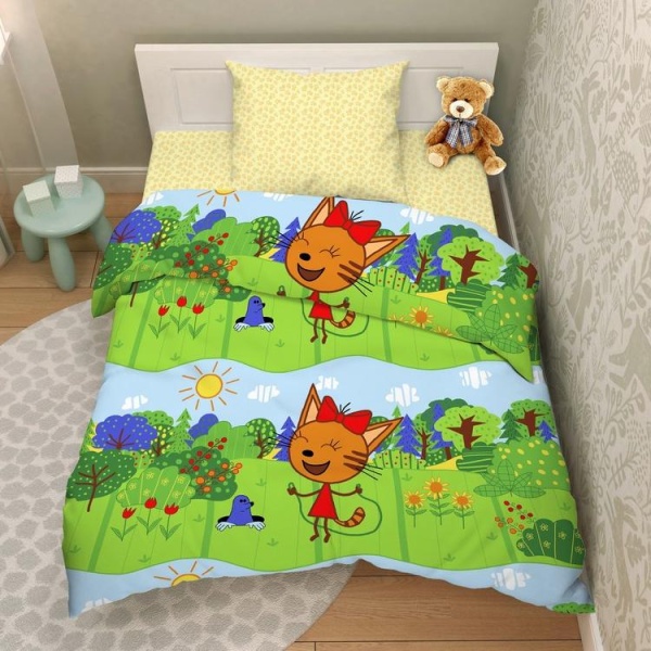 КПБ Василек беби 203/150 бязь наб 40х60 СТС Три кота 5623