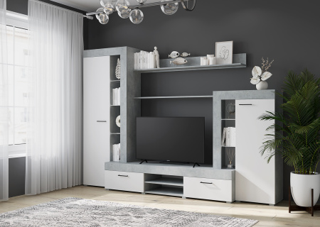 59ГДББ Гостиная "Дельта" ЛДСП (Бетон-белый)