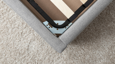 Миа 180 Кровать двойная НР (Bravo grey (серый), Лайт 10) (комплект с подъемным механизмом)