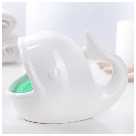 Подставка для губки "Кит", цвет белый 3956491