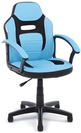 Кресло Chaiman Kids 110 Россия экопремиум  черный/голубой