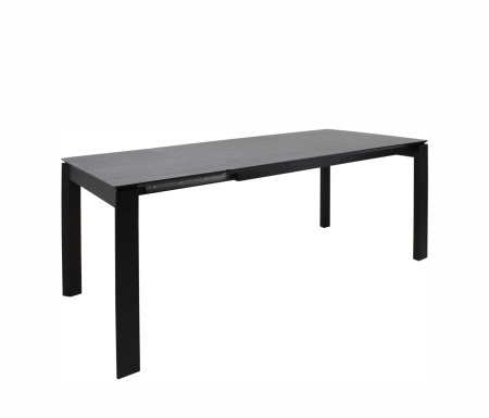 Стол БОНН HPL 85х138/185 камень сер+черн/мат.чер ВС/495