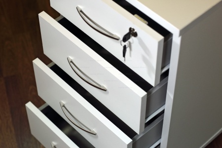 Riva Тумба подкатная 4 ящ. (фолдинг в комплекте) A.TM-4F Белый 420*450