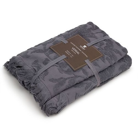 Набор махровых полотенец VERSAL2 шт. (50х90-1шт, 70х140 - 1шт), 100% хлопок, 450 гр/кв.м (Серый