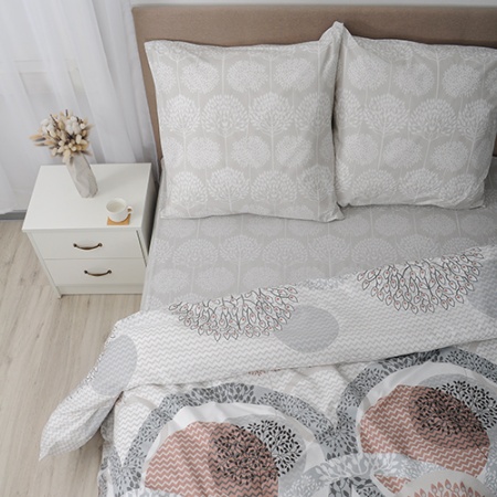 Комплект постельного белья 1,5 спальный "Традиция" ПОПЛИН, 100%-хлопок (Маккиато)