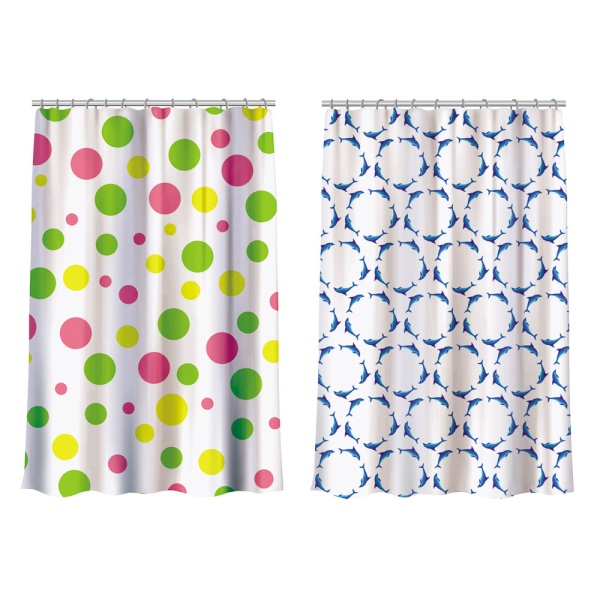 VETTA Шторка для ванной, ПЕВА, 180x200см, "Круги", 2 дизайна 461-324