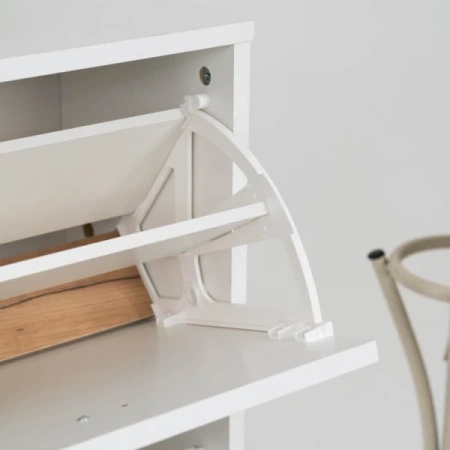 3.08 Обувница 602х1056х270(белый, белый, Лотос 128)