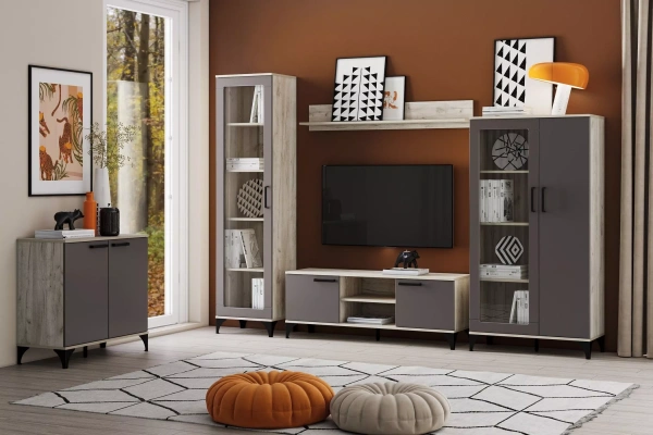 НМ 013.78 Тумба (Софт Графит (ПВХ), Дуб Крафт Серый)