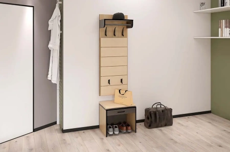 "ОЛЬГА-ЛОФТ 6.1" Вешало настенное без зеркала (Дуб Крафт Золотой / Темно Серый)