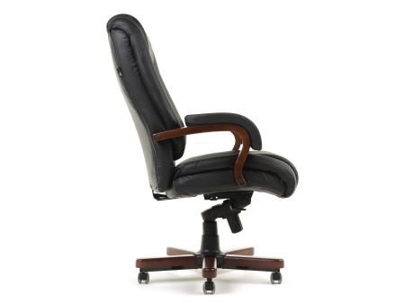 Кресло руководителя Бюрократ Т-9925Walnut /BLACK кожа черная/задняя часть/спинки искуст/кожа/чер.970
