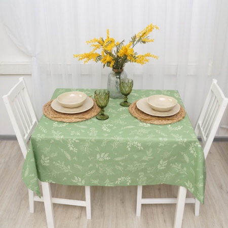 Скатерть декоративная  145х145 "Радушная хозяйка (Традиция)" (Ботаника грин)