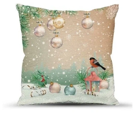 Подушка декоративная с фотопечатью 40х40 см, ткань смесовая (Зимняя сказка)