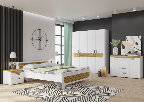 Тумбочка "Милана" (белый/Сосна Гранд)