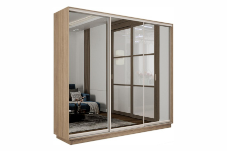 Шкаф купе 3-180 Дуб Сонома (3 зр)