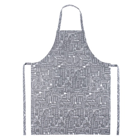 Фартук Правила кухни с карманом 70*90 и регулируемой бретелью Серый ПК