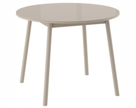 Стол ROUND-100, круглый раздвижной со стеклом 100(137), Капучино/Капучино
