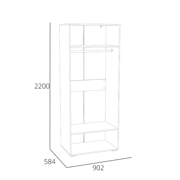 НМ 041.42 Шкаф для одежды ("Банни", Меренга, Макарун, Белый, Дуб сонома)