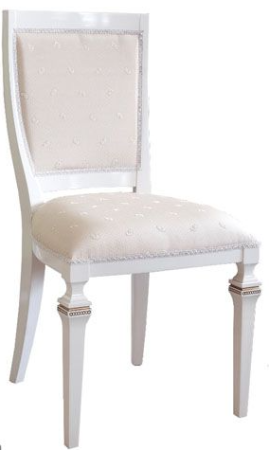 Стул «Гретта» Цвет: Белый, патина золото. Ткань: темная однотонная