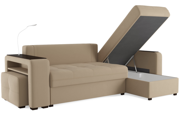 Диван-кровать угловой "SMART" Б3-1Пф-2Т-Б4 СК (Velutto 05)