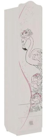 Шкаф комбинированный "Фэнтези" (с ящ. 1-створчатый) (белый рамух)