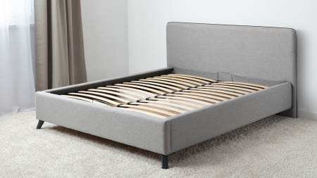 Миа 160 Кровать двойная НР (Bravo grey (серый), Лайт 10)  (комплект без подъемного механизма)