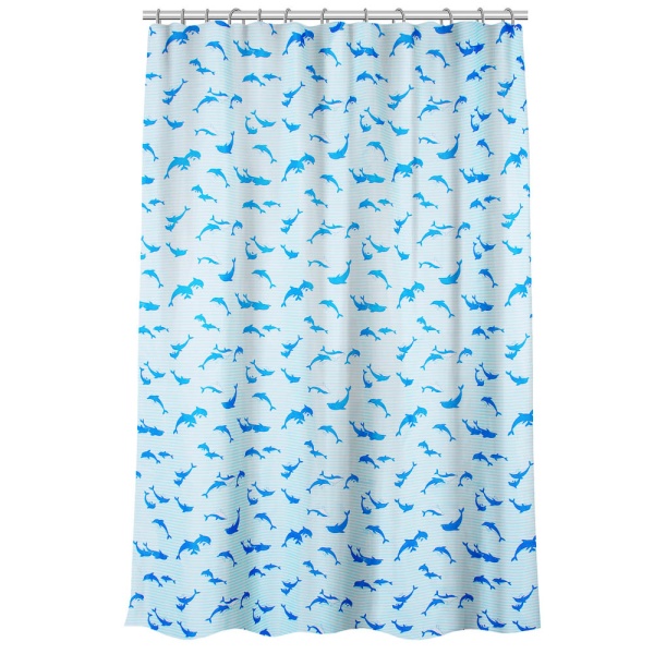 VETTA Шторка для ванной, полиэстер, 180х180см, "Дельфин" 461-060