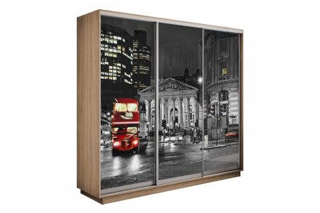 Шкаф купе (фотопечать) - 210 Дуб Сонома/Ночной Лондон