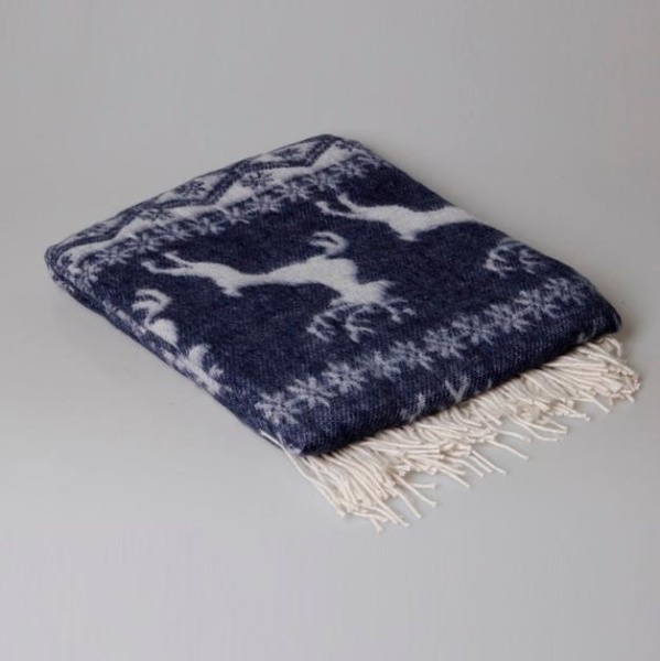 Плед акрил/шерсть 25%ш, 75%ПАН 140х200